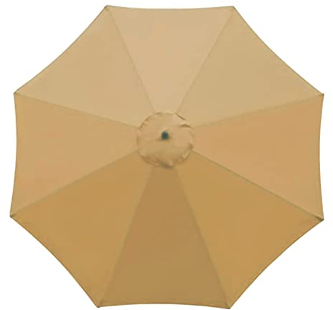 LQSSA 3M (10 Fuß) Ersatz Regenschirm Baldachin, Ersatz -Parasol -Top -Stoff -Decke Sonnenschutz -Tuch Für 8 Rippen Regenschirm/Khaki