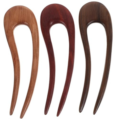 FRCOLOR 3 Piezas Pasador De Pelo De Madera Horquilla Para El Pelo Para Mujer Horquilla De Madera Vintage Para El Cabello De Las Horquilla Decorativa Palillos Perder Antiguo