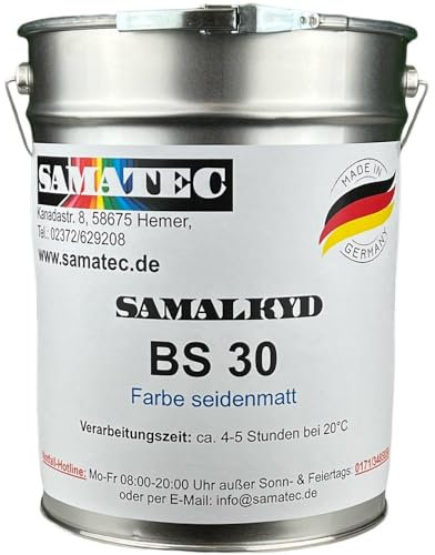 SAMATEC Wandfarbe Fliesenfarbe Innenraumfarbe SamaLkyd BS30 1Kg (RAL 6002 Laubgrün)