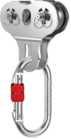 Fologtoo Poulie de tyrolienne robuste en acier inoxydable 304 pour câble de 6,35 mm à 0,95 cm, poulie double vitesse tandem pour ligne de tyrolienne d'arrière-cour, transport, gréement et à des fins