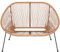 Gartensofa wetterfest – 2-Sitzer Gartenbank mit Metallrahmen & PE-Rattan – Balkon Lounge Sitzbank Outdoor – Stilvolle Gartenbank für Terrasse & Sitzecke Balkon - Maße: 114 x 75 x 88 cm, Gewicht: 7 kg