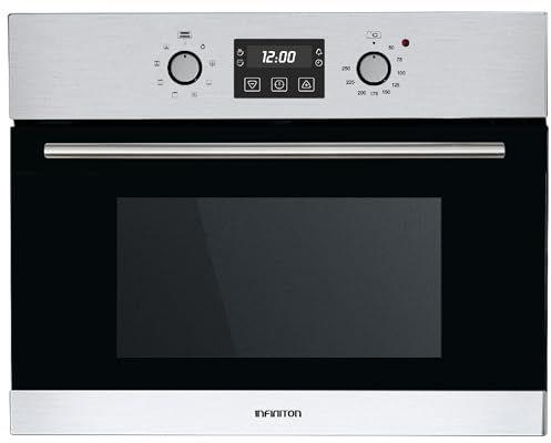 Infiniton Horno Compacto Multifuncion HN-A45MN Alto 45cm Clase A 2800W Display digital LED Easy-tronic Control de tiempo de finalización Puerta de doble acristalamiento (Negro)