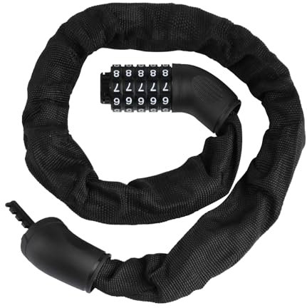 Bike Lock High Security, 90cm Anti-Theft Bicycle Locks, Bike Chain Lock, 5 Digit Codes Bike Combination Locks, Alloy Steel Heavy Duty Cycling Locks for Door Gate Motorcycle Electric Scooter Lock