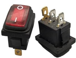 Interrupteur, interrupteur à bascule, interrupteur à bascule KCd1 12V / 220V LED Interrupteur à bascule étanche 3 broches 10A / 250V IP67 Interrupteur à bouton Interrupteur à bascule de type bateau(Re