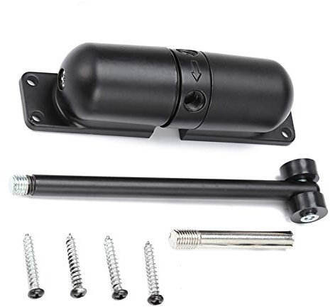 SH-RuiDu Chiudiporta automatico a molla, chiudiporta a molla di sicurezza per convertire porte a cerniera in chiusura automatica, con asta di tensione e viti per porta da giardino, cancello, capannone