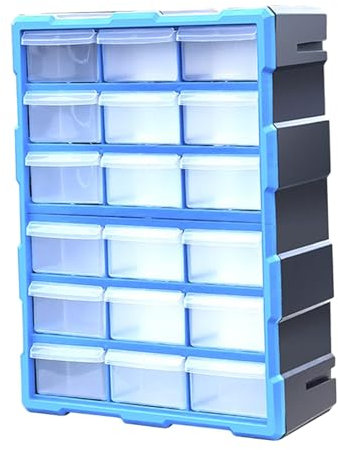 Milageto Mobiletto portaoggetti con 18 Griglie e Viti, 18x37,5x48,5 cm, per per Bambini, Versatile, Blu