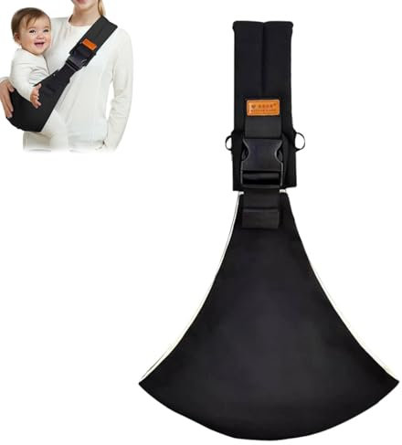 Guyode Marsupio Neonato 6-36 Mesi, Baby Carrier Leggero e Traspirante Tutte le Stagioni, Regolabile Fascia Porta Bebe per Dormire, Fascia Laterale Porta Bambino, Accessori per Neonati (Nero)