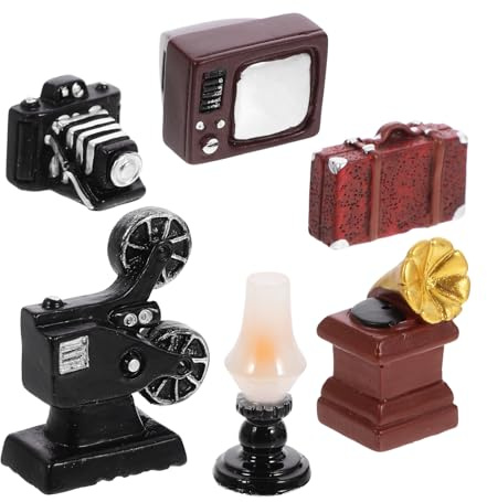 Yardwe Appareil Rétro pour Maison De Poupée Téléviseur Miniature Mini-écran Décoratif Gramophone Rétro Ornement De -Maison De Meubles atures -décoration pour De Poupée