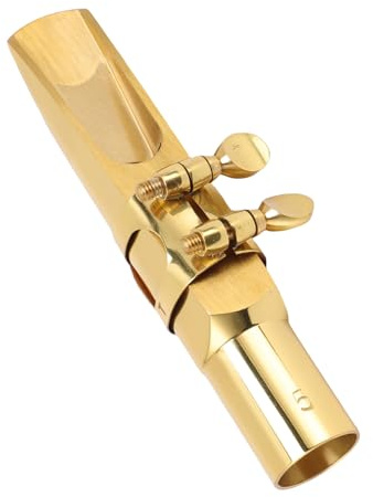 Generic Messingmetall -Tenor -Saxophon Mundstück, Ausgewogener Timbre Ersatztyp 5 Tenor Saxophon Mundstück mit Kappe Flach B Key Starken Volumen für Obertöne