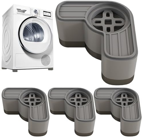 Tappetini antivibrazione, 4 scomparti per lavatrici, stabilizzatore antiurto con riduzione del rumore, accessori per elettrodomestici per appartamenti