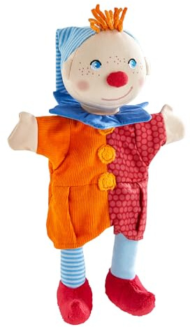 HABA Handpuppe Kasper – Ab 18 Monate, Waschbar bei 30°C, Ideal für Puppen- und Rollenspiele, Puppentheater – 2011866001