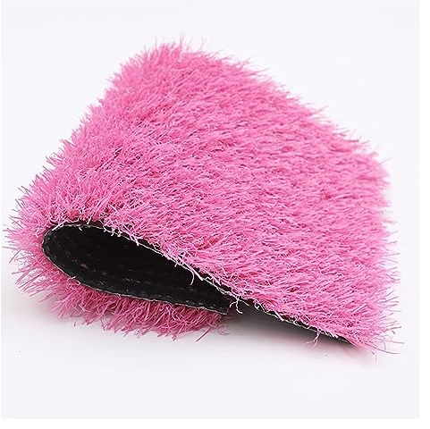Alfombra de césped artificial realista de 3 cm de grosor, impermeable, suave, reversible, no se quema, color rosa, 39 x 59 pulgadas, perfecta para uso en interiores y exteriores