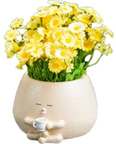 Pentole per piante carine - Pentole per fioriera in resina creativa | Piccola pentola di fiori succulenti, supporto per pianta cilindri per caffè per decorazione da giardino interno, scrivania da uffi