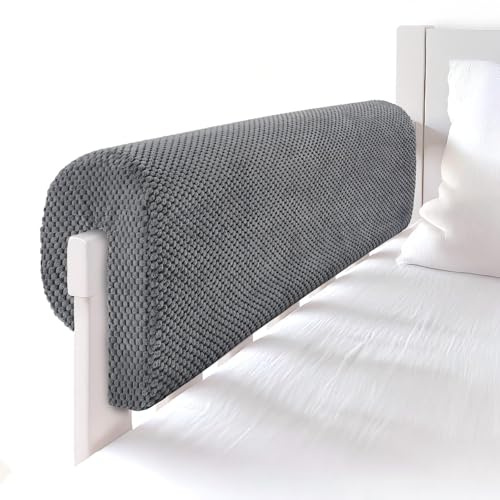 Smashier Toddlers' Bed Rail Bumpers Protector, Children's Bed Guardrail Padding, Soft Cushioned Barrier, Increased Height, Easy to Install, Washable Cover, Fits Floor, Bunk & Loft, 3 Ft, Gray