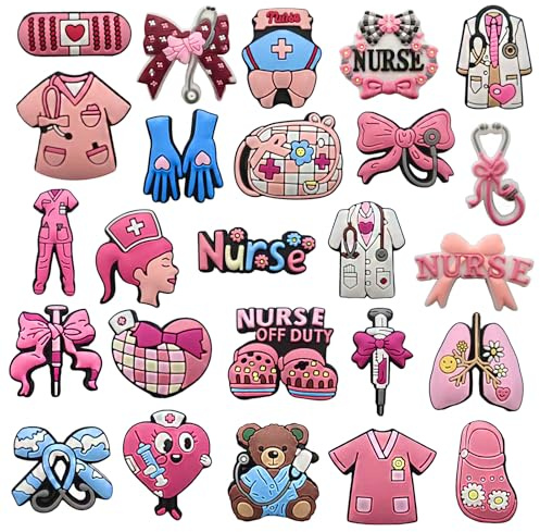 Hyleara 25 Stück Schuhanstecker Set, Anstecker für Medizin, Krankenschwester, Schuh Charms, Arzt und Nurse Accessories, Schuhanhänger, Zubehör für Schuhe, DIY Dekorationen