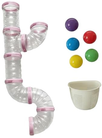 predolo Aktivitätsbrett Zum Selbermachen, Sensorikbrett Teile, Tunnel Lernspiele, Frühförderungs Bastelmaterial für Kleinkinder, Mädchen Und Jungen, Hellrosa, 55 cm