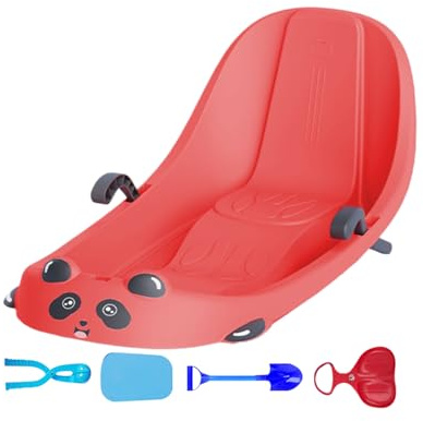 trineos de nieve para – Trineo de nieve al aire libre con freno, deportes de invierno con respaldo, equipamiento deportivo de invierno para, trineos ergonómicos para ñeige con freno de trineo