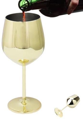 Generico Copa de vino de acero inoxidable - Copa alta de metal, copas con tallo de lisa, elegante para , duradero bar 'hotel para restaurantes | Copa de vino con tallo l