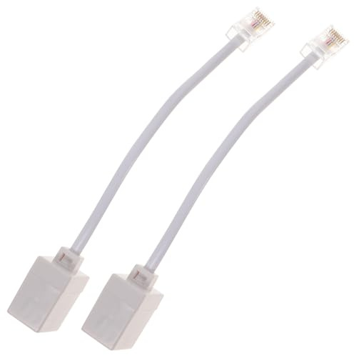 COHEALI Adattatore Convertitore da Rj45 a Rj11, Cavo Adattatore da Telefono a Ethernet 8p4c a 6p4c, Connessione Stabile per Dispositivi Telefonici Analogici, Set da 2 Pezzi, Compatto