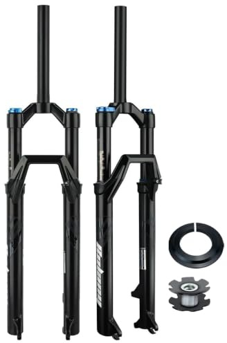 LHHL Luftfedergabel für Mountainbikes 26 27,5 29 1-1/8 gerades Rohr Fahrrad-Vorderradgabel Federweg 120 mm Schnellspanner 9x100 mm für AM XC MTB(26'')