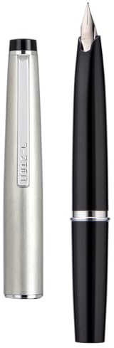 Jinhao 59 Mini stylo plume de voyage avec pointe F et convertisseur Argenté