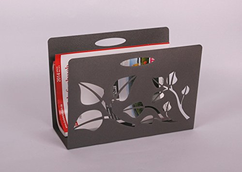 Zeitungsständer, Leaves, HxBxT: 23x32x12 cm, moonstone-grau/Made in Germany, Marke: Szagato (Zeitungshalter, Zeitschriftenständer)