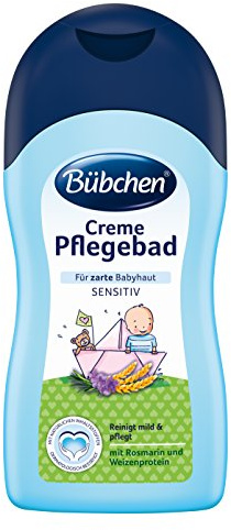 Bübchen Creme Care Bath Sensitive Baby Bath Additive for Delicate Baby Skin with Rosemary and Wheat Protein, Quantity: 2 x 400 ml