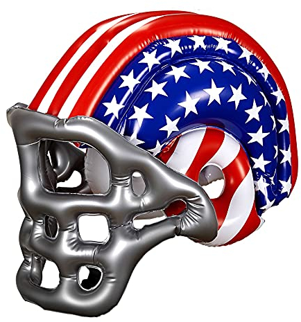 W WIDMANN MILANO Party Fashion 04867 - Aufblasbarer Footballhelm, Stars and Stripes, USA, American Football, Hut, Kostüm, Accessoire, Karneval, Mottoparty