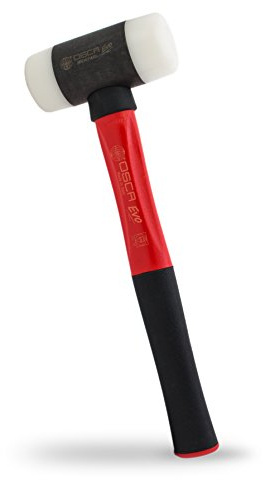 OSCA 12.6 EVO Soft Face Hammer with Steel Body, Interchangeable Nylon Tips & Patented 3-Component Handle - Anti-Vibration, 2.2 lbs, 090K50