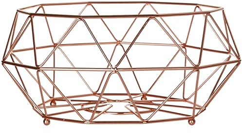 Premier Housewares Vertex Fruit Basket, 32 cm - Copper Plated