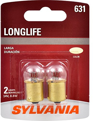 SYLVANIA - 631 Long Life Miniature - Bulb, Ideal Replacement for Applicable Bulbs (Contains 2 Bulbs)