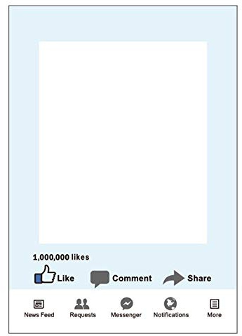 Trimming Shop Facebook Photo Booth Large Size Selfie Frame, 48cm x 69cm | For Birthday, Wedding, Party Decoration, Photography, Special Occasions, Events
