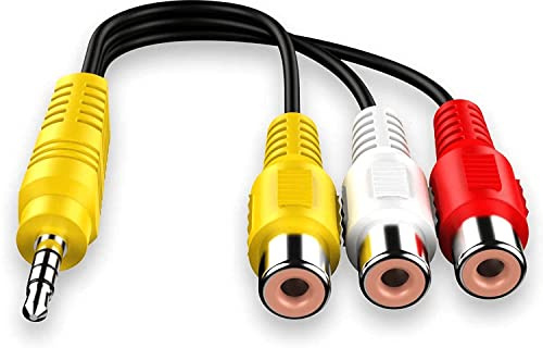 CABLEPELADO Videokabel, 3 x Buchse auf 3,5 mm, 4-poliger Klinkenstecker, 3,5-mm-Klinkenstecker, AV-Kabel für TCL TV