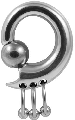 Monster Piercing 4 Manometer - 5 MM Tri durchbohrt hängen BCR 316L chirurgischer Stahl Gauge-Ohr-Stecker