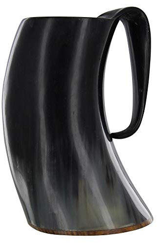 Carved viking Drinking Horn Mug Wolf Tankard for beer wine(SET OF 2 PCS)