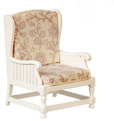 Melody Jane Puppenhaus Weiß Holz Sessel Shabby Chic Stuhl JBM Wohnzimmer Möbel