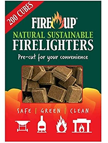 FIRE UP 10681 Natürliche nachhaltige Feueranzünder, 200 Stück, braun