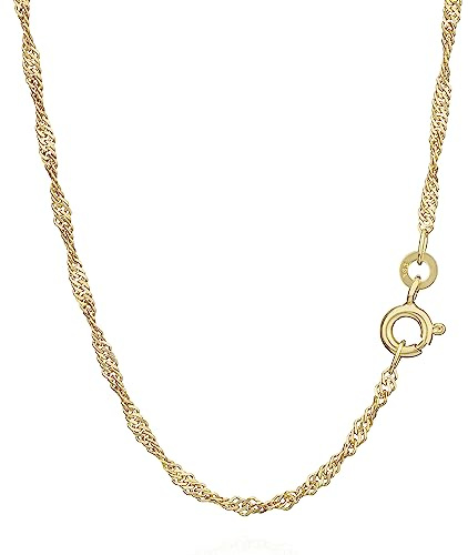 NKlaus 1,8mm Singapurkette (Länge wählbar 40cm - 55cm) 333er Gelbgold Kette 8 Karat Halskette