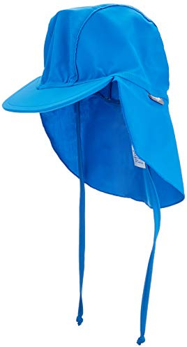 Sterntaler Schirmmütze Nacken Uni - Baby- und Kinder Mütze mit Nackenschutz und Bindeband - UV-Schutz 50+ Bademütze - Kopfbedeckung Schwimmbad und Strand - Unisex Bademode, leuchtblau, Größe 47
