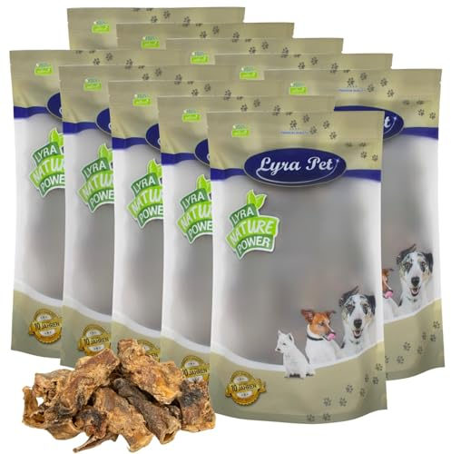 Lyra Pet® 10 kg Ochsenziemer Abschnitte 4-12 cm | Ochse Rind Rinderhaut Kauspaß Leckerli Kauartikel Hundefutter Kausnack Belohnung Training
