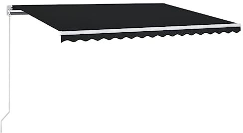 vidaXL Gelenkarmmarkise Einziehbar Markise Sonnenmarkise Balkonmarkise Sonnenschutz Sichtschutz Fenster Terrasse Garten 450x350cm Anthrazit