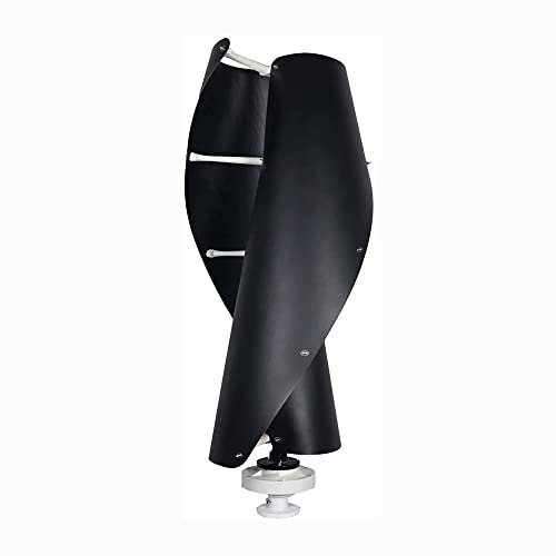 Genway Windkraftanlagen 2000W Windkraft Generator Vertikale Achse Permanent Magnetschwebebahn Windturbine 24V 48V 96V 120V Windgenerator im Freien, Schwarz