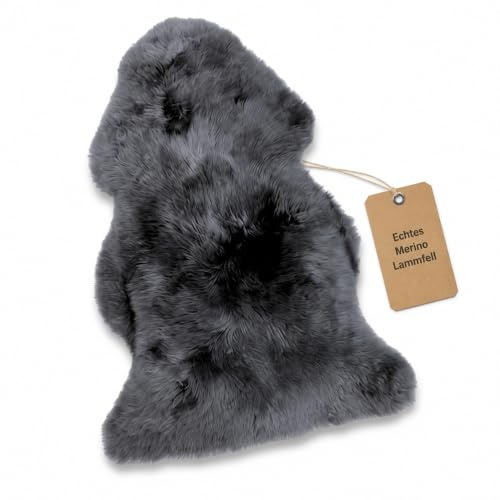 Leibersperger Merino Lammfell Teppich und Auflage, Naturform, 120 x 70 cm (Anthrazit)