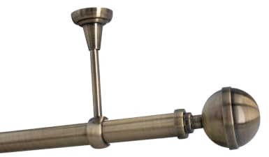 Sento 25mm Gardinenstange Vorhangstange Metall Deckenmontage Messing Antik 120 cm Bona