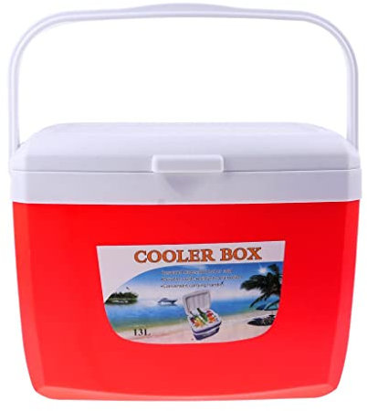 pistro Camping Outdoor Getränke-Kühlbox für Lebensmittel, Auto, Eis, Rot, 13 l