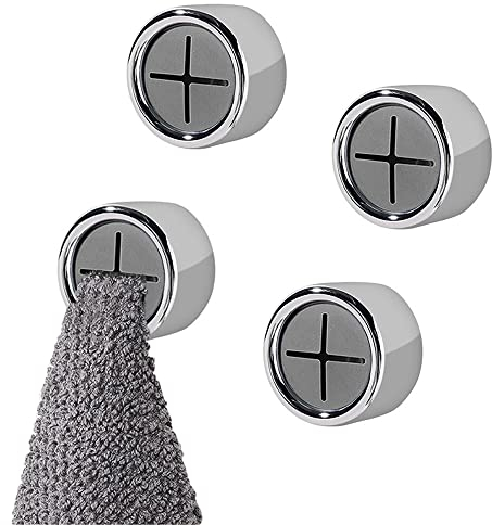 Shakeel 4PCS Self-Adhesive Towel Holders Tea Towel Holders for Kitchen Bathroom, Kitchen Hooks for Towel, Rags, Gloves, Multi-Purpose Used as Cupboard Handles