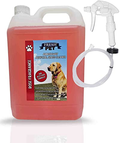 Ammonaway Artificial Grass Cleaner for Dogs Dog Urine Enzyme Cleaner | 5L with Spray Rose Scent - Pet-safe outdoor cleaner for artificial grass, patios and pathways, neutralising dog urine