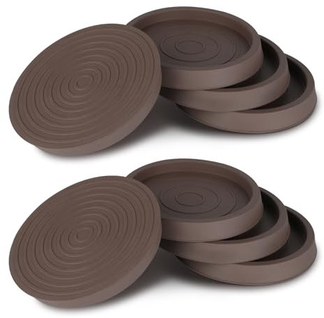 Rutschfeste Möbeluntersetzer, 6,3 cm, rund, Möbeluntersetzer aus Gummi, für Hartholzböden, Bodenschoner und Stopper für Bett, Schrank, Sofa, Stuhl, Tisch, Braun, 8 Stück