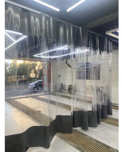 exproyzk Tenda in Vinile per Esterni con Pannello Trasparente in telone Teloni Impermeabili con Occhielli antiruggine, Ideale per Portico, Patio, Industriale (Colore : Gray/Clear, Taglia : 1.5x3m)