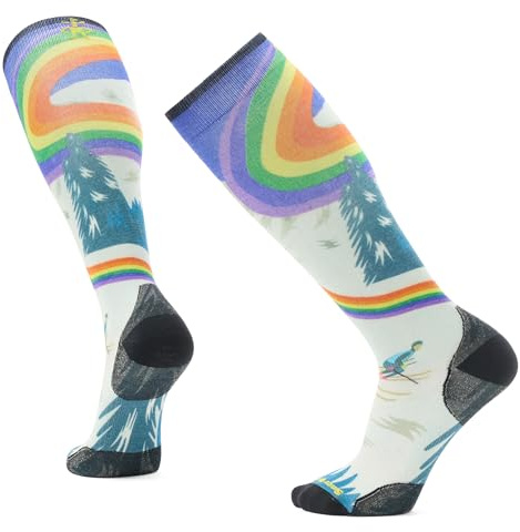 Smartwool Unisex Ski Zero Cushion Rainbow Trails Print OT Socken, Laguna Blue, M